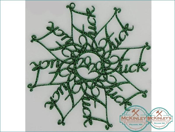 2020 Snowflake Ornament - Green Glitter Acrylic - Ornament