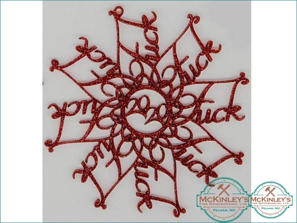 2020 Snowflake Ornament - Red Glitter Acrylic - Ornament