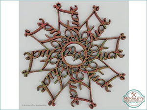 2020 Snowflake Ornament - Red with Green Glitter - Ornament