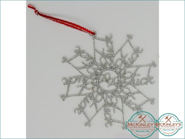 2020 Snowflake Ornament - Silver Glitter Acrylic - Ornament