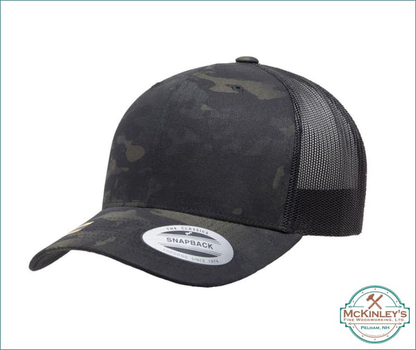 Custom Acrylic Patch Trucker Hats - Camo Multicam Black