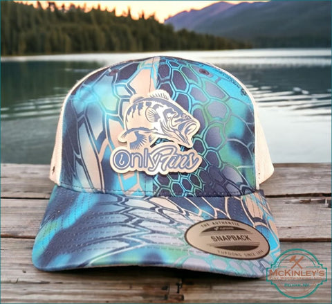Custom Acrylic Patch Trucker Hats - Stainless with Blue