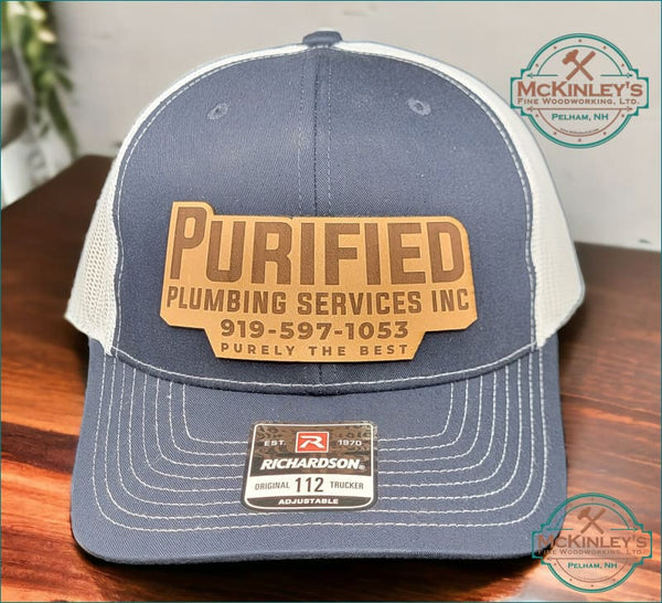 Custom Top Grain Leather Patch Trucker Hats