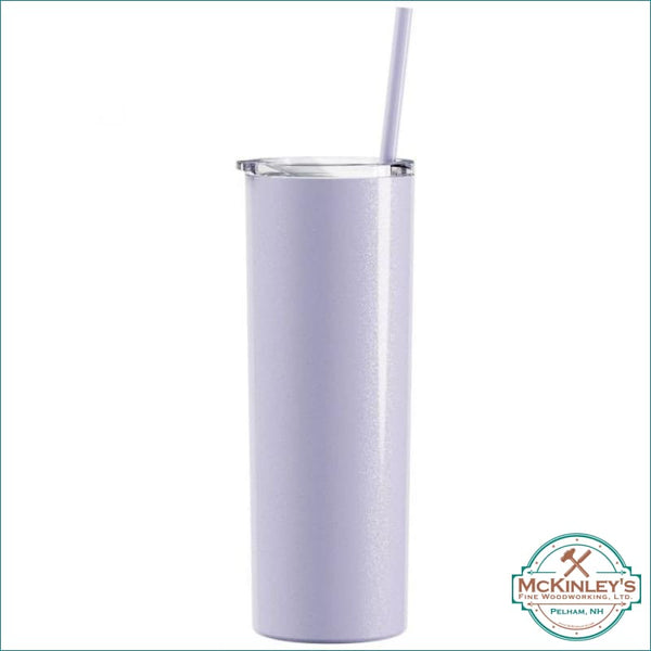 20oz Stainless Steel Skinny Tumblers - Glitter Lilac / 