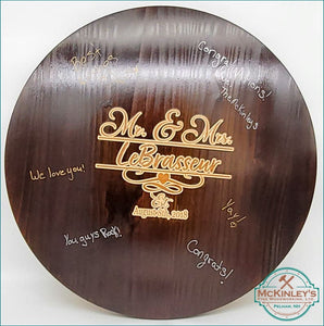 Barrel lid guestbook - Large - 24 / Medium brown stain / 