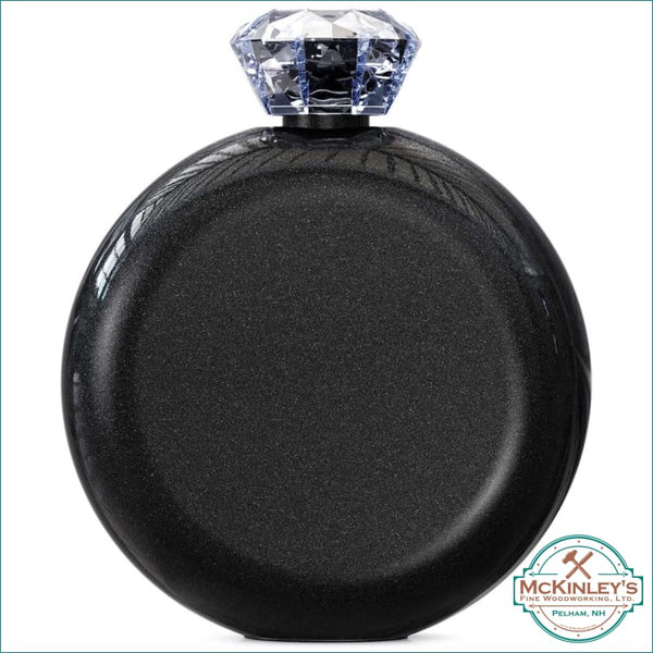 Custom Engraved Jewel Flasks - Black Galaxy Glitter / Split 