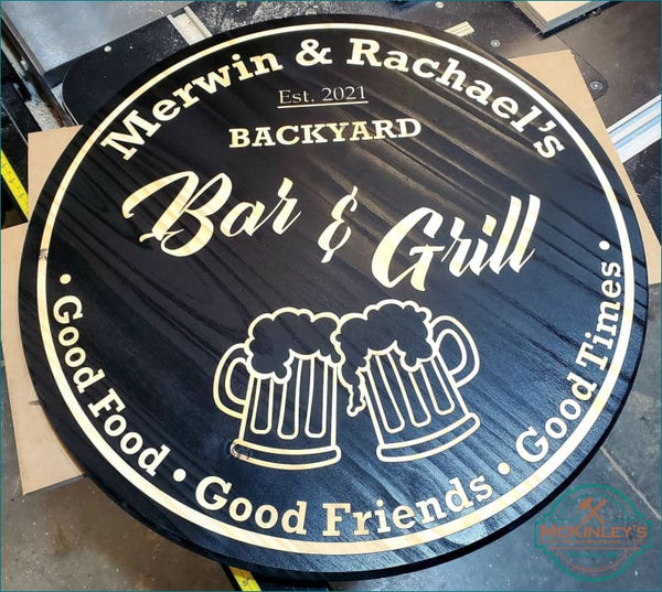 Custom Outdoor Backyard Bar and Grill Signs - 24 / Beer Mugs
