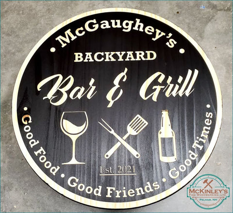 Custom Backyard Bar and Grill Signs - Decor