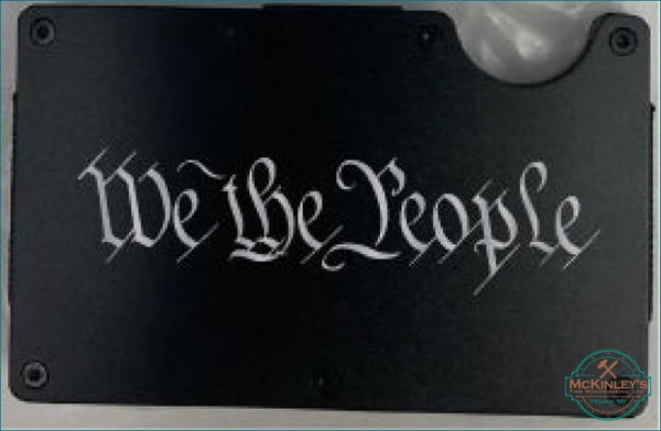 Engraved Aluminum Minimalist Wallet - Black / We The People