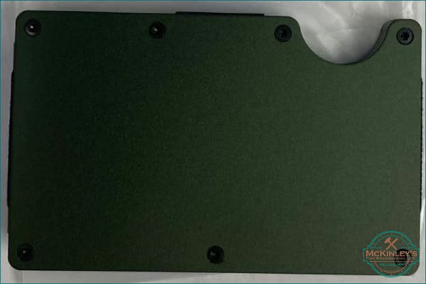 Engraved Aluminum Minimalist Wallet - OD Green / Dolphin 