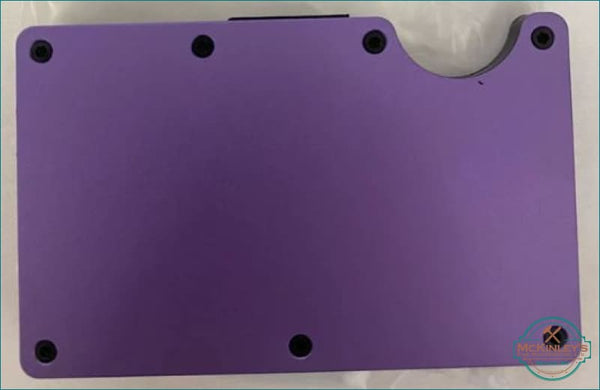 Engraved Aluminum Minimalist Wallet - Purple / Dolphin 