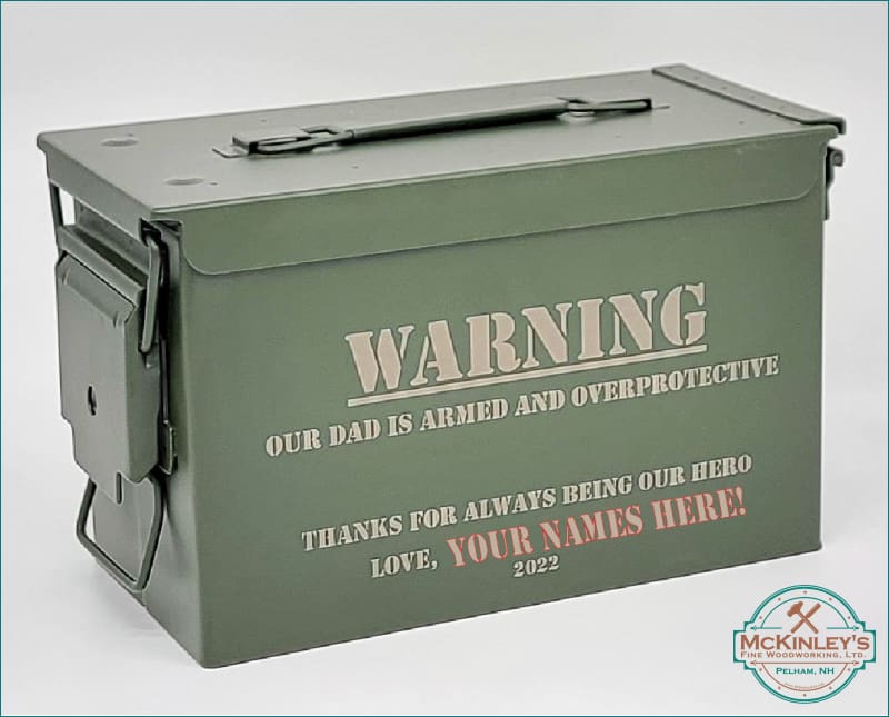 Father’s Day Personalized Military Storage Can - 50 Caliber