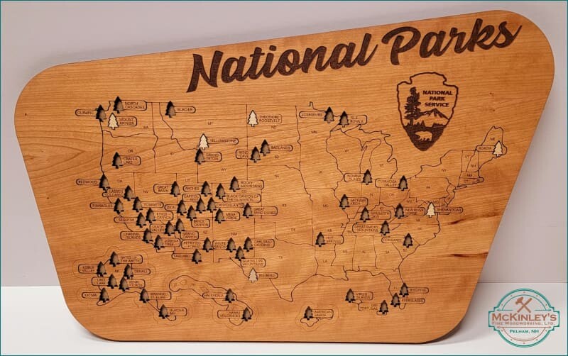 National Parks Tracker - Cherry / Maple - Home & Garden