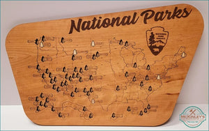 National Parks Tracker - Cherry / Maple - Home & Garden