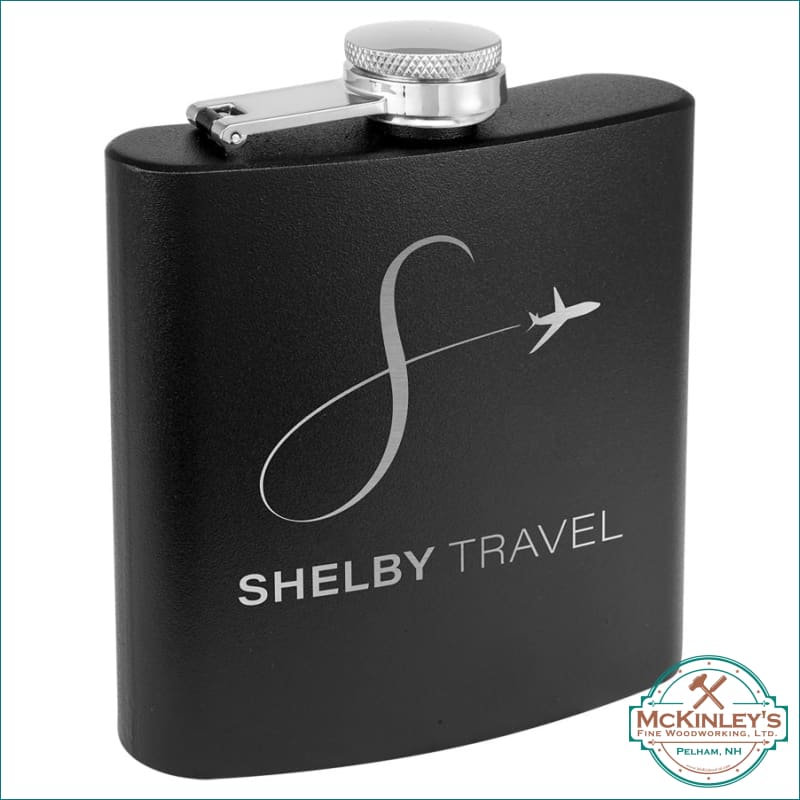 Personalized Stainless Steel Flask - Matte Black - Flasks