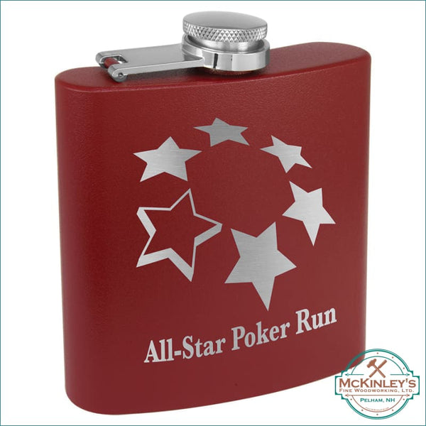 Personalized Stainless Steel Flask - Matte Maroon - Flasks