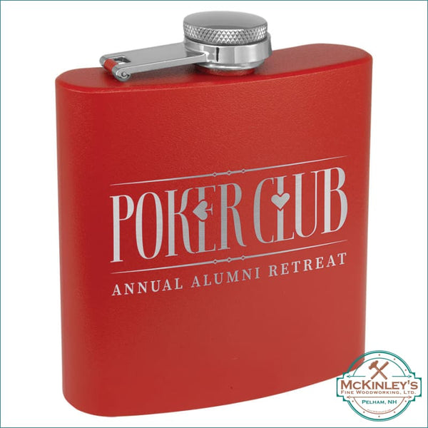 Personalized Stainless Steel Flask - Matte Red - Flasks
