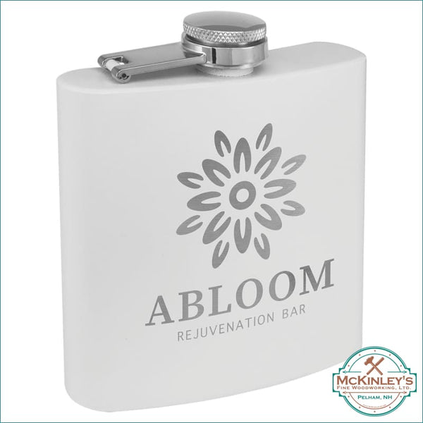 Personalized Stainless Steel Flask - Matte White - Flasks