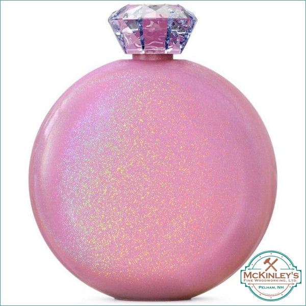 Custom Engraved Jewel Flasks - Pink Magic Glitter / Split 