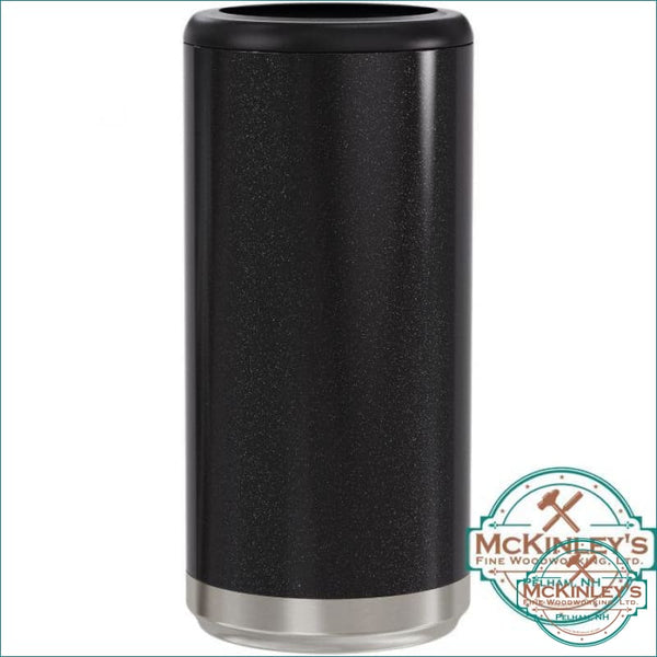 Personalized Skinny Can Cooler - Black Galaxy Glitter / 